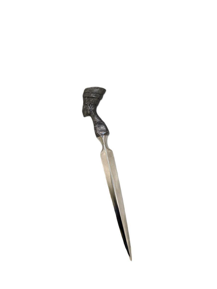 Handcrafted Pewter Nefertiti Letter Opener, Ancient Egyptian Desk Decor, History Lovers Gift