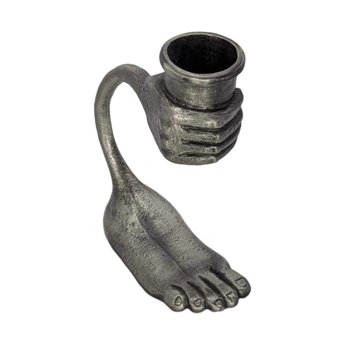 Handcrafted Pewter Surrealist Candle Holder, Step into the Light, Decor Sculpture