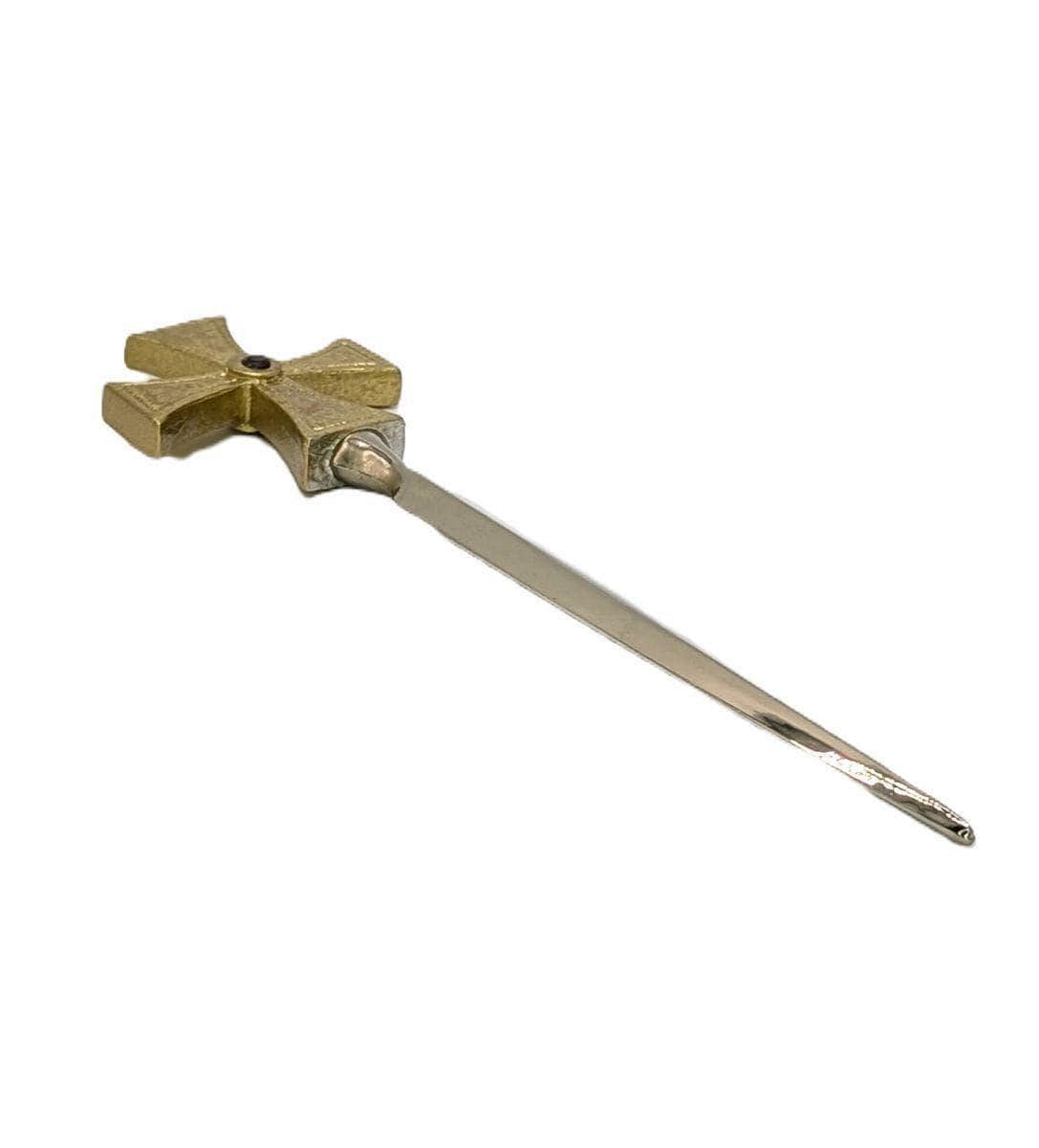 Handcrafted Pewter Templar Rross Letter Opener, Medieval History Desk Decor