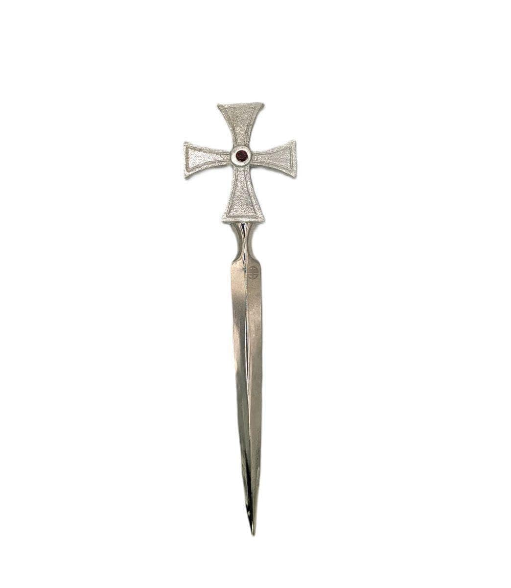 Handcrafted Pewter Templar Rross Letter Opener, Medieval History Desk Decor