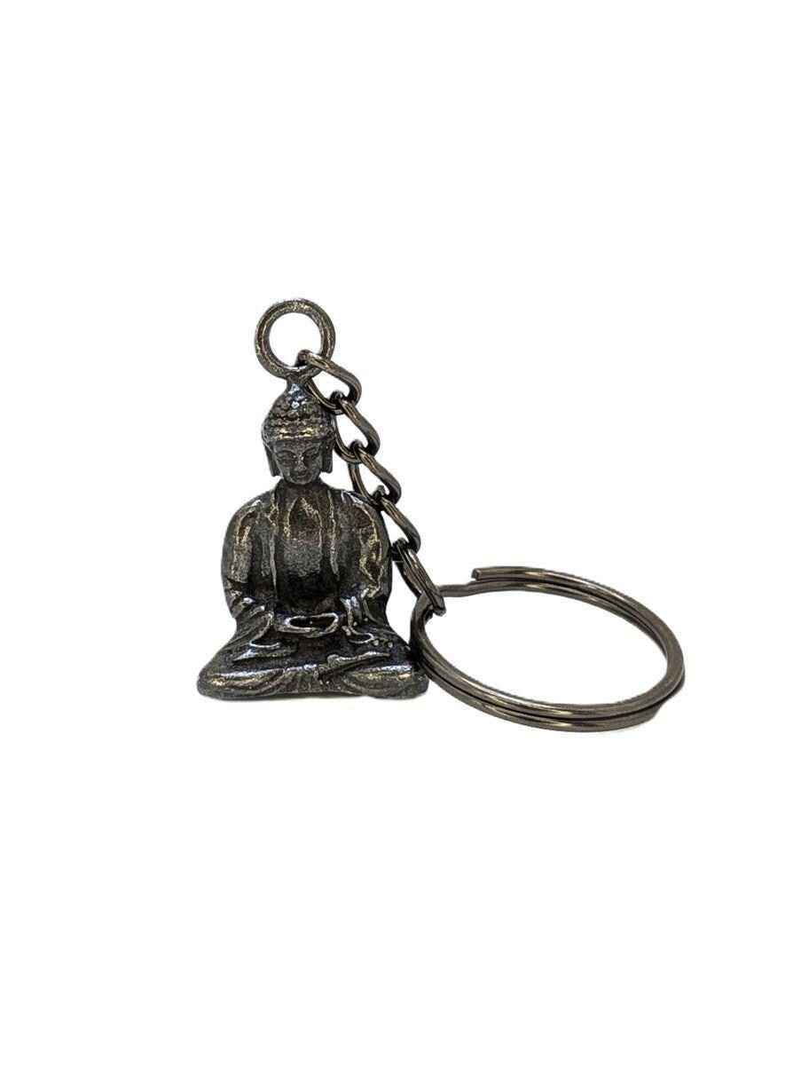 Meditating Buddha Minimalist Pewter Keychain, Zen  Spiritual Gift