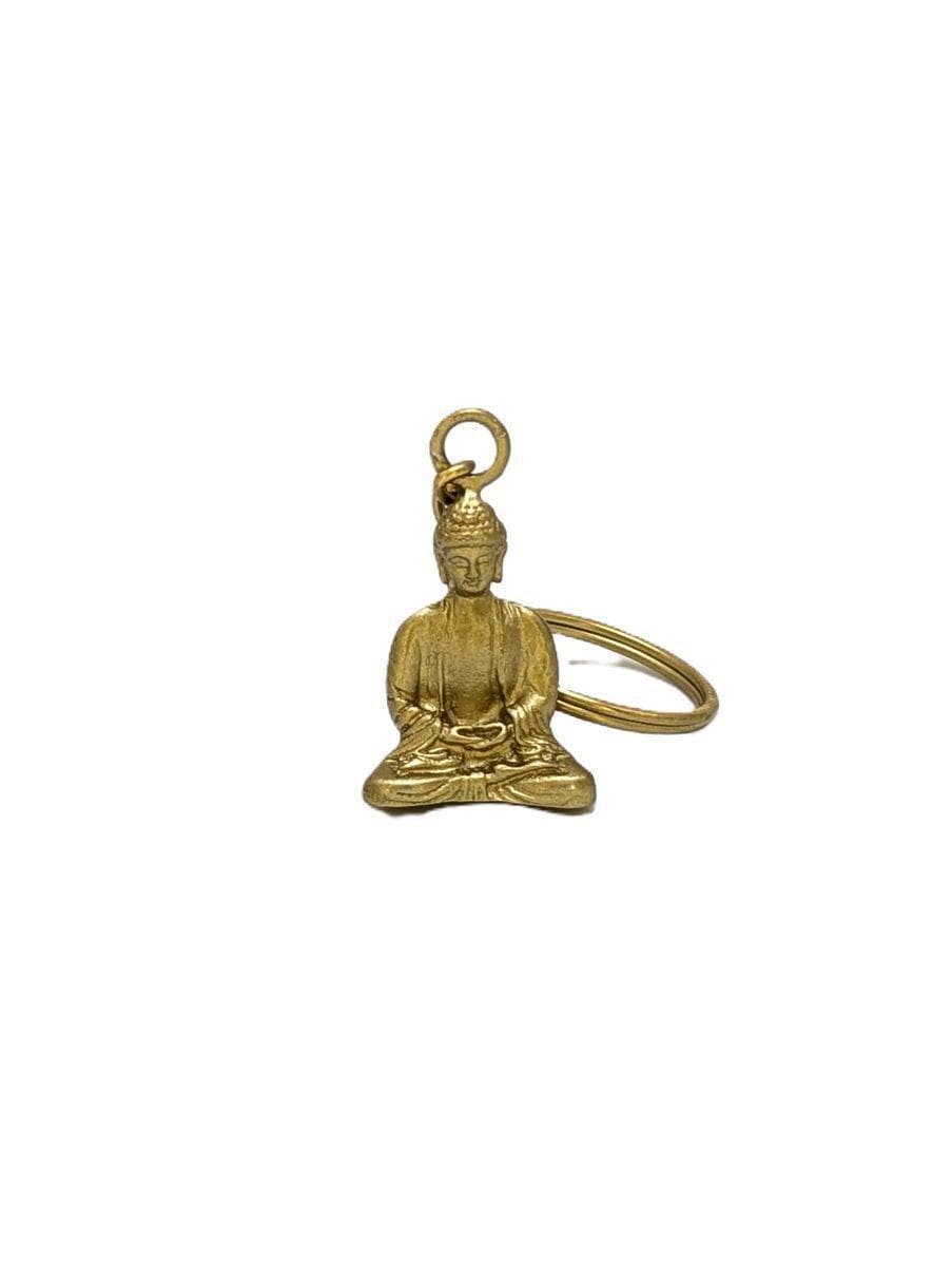 Meditating Buddha Minimalist Pewter Keychain, Zen  Spiritual Gift