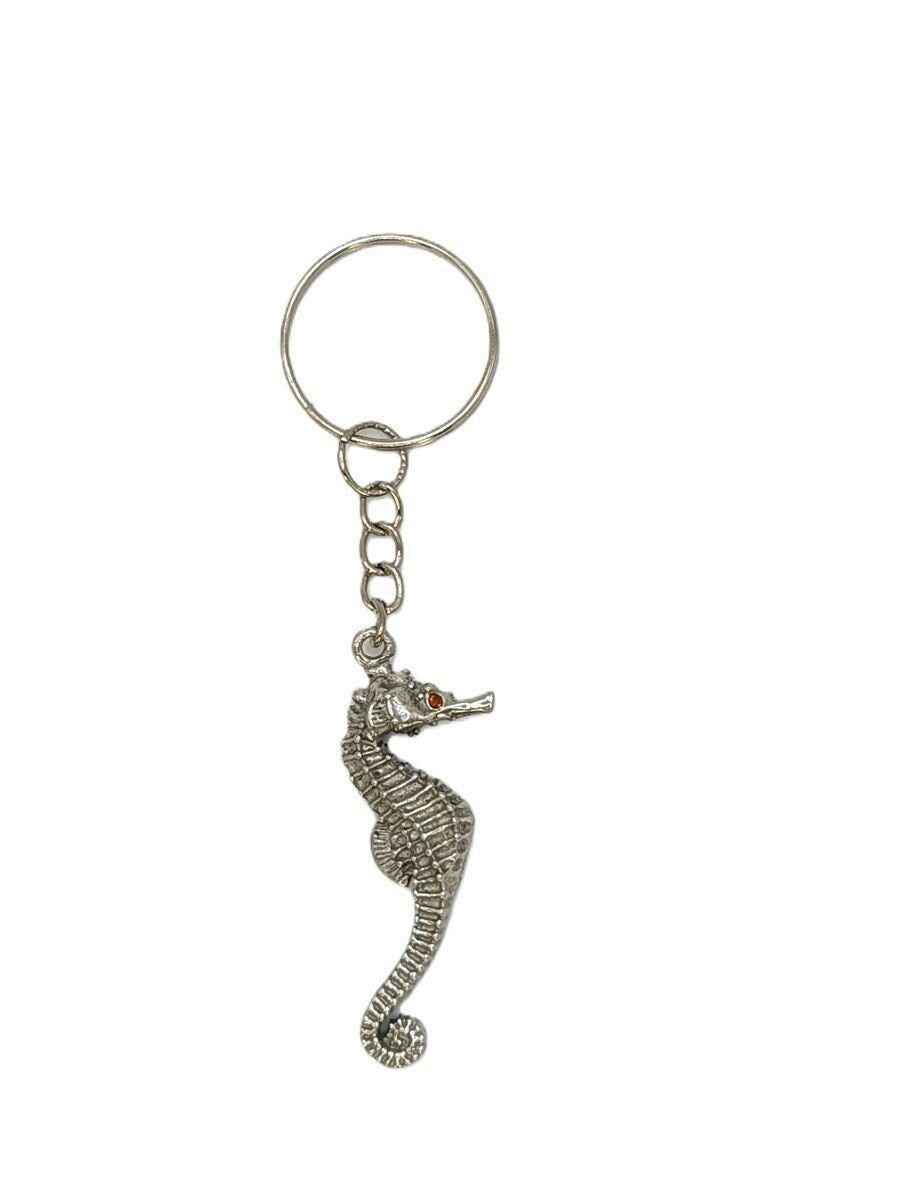 Handcrafted Seahorse Stylish Pewter keychain, Beach Lovers Gift