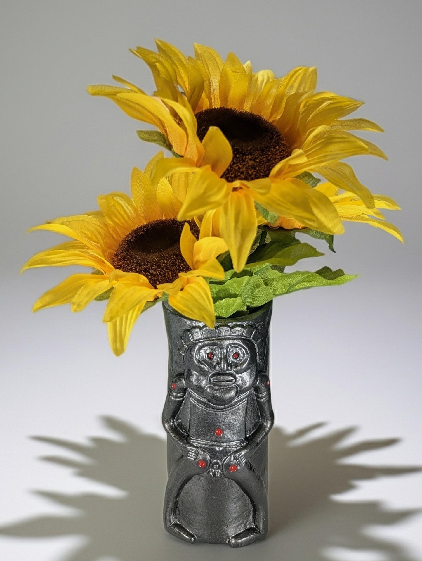 Handmade Taino Inspired Resin Vase, Diosa Luna Dios Sol, Cultural Heritage Design