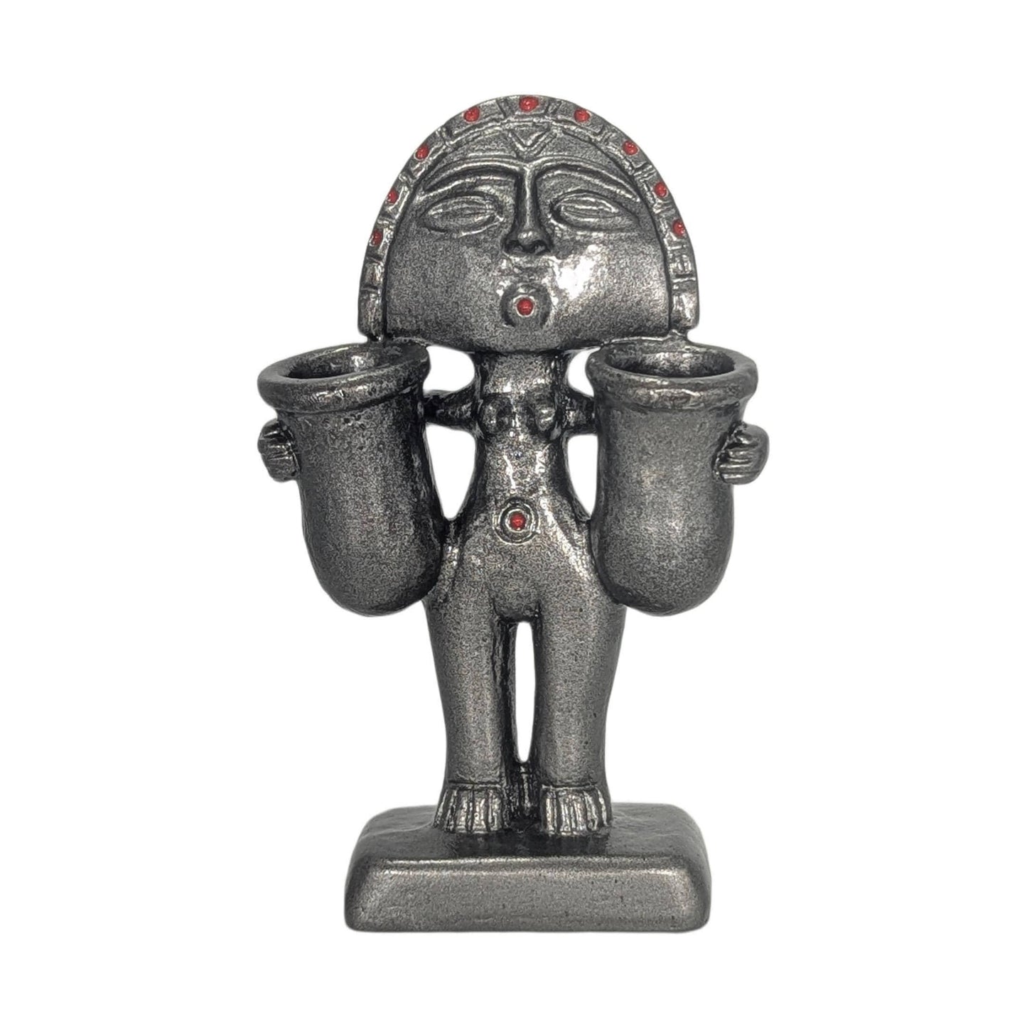 Handcrafted Taino Moon Goddess Pen Holder, Caribbean Indigenous Art Desk Decor