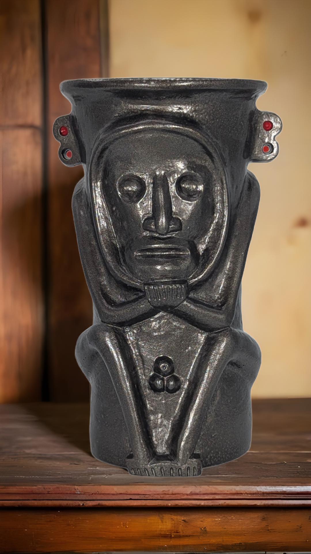 Handmade Behique Taíno Priest Shaman Vase Handmade Cultural Heritage Rustic Design