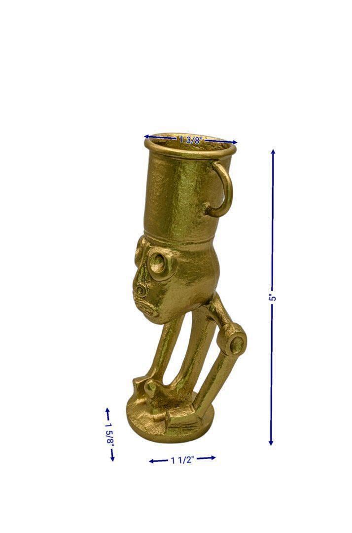 Handcrafted Taino Zemi Pewter Statue, Pen Holder, Desk Decor, Collectible