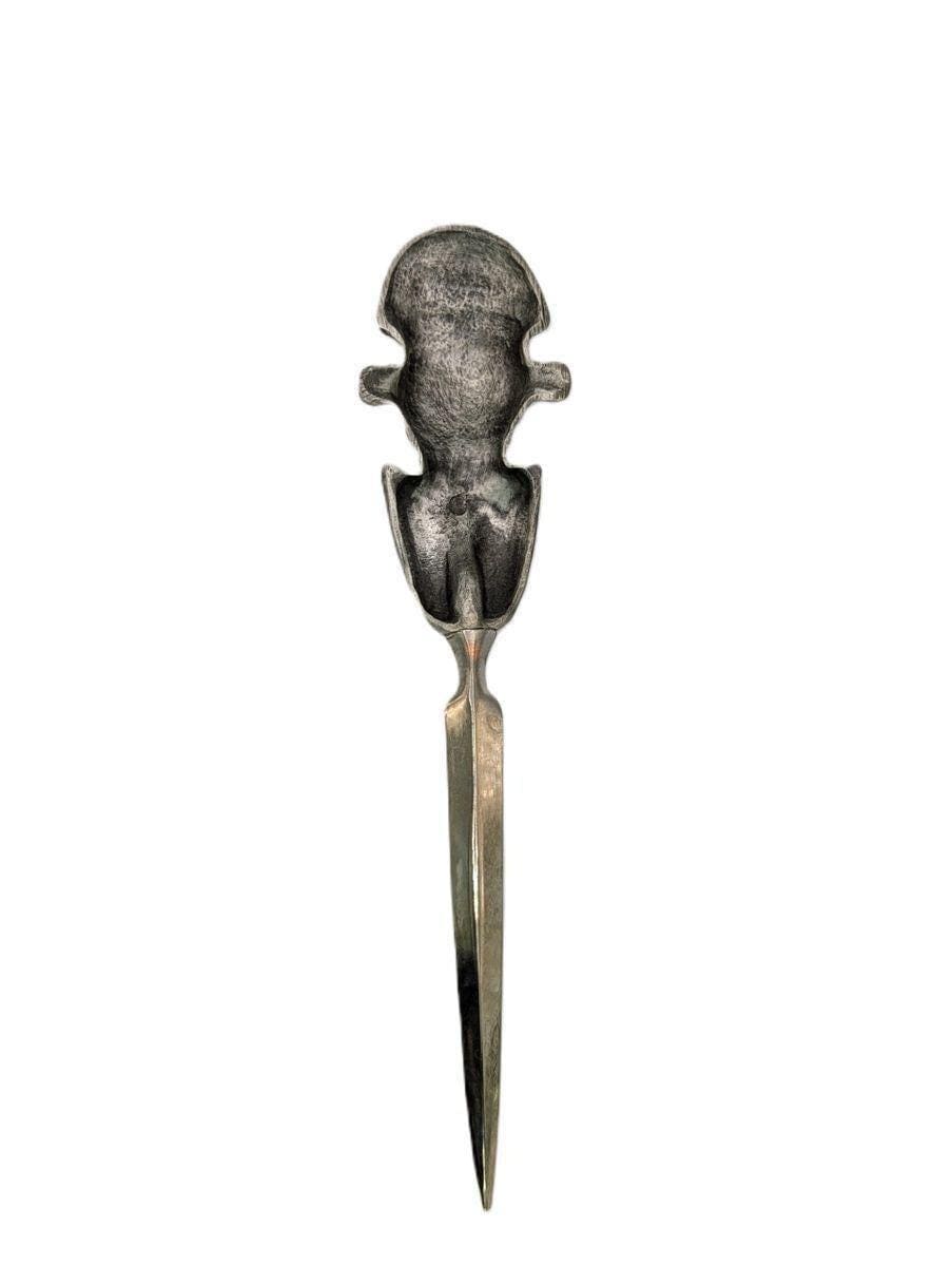 Handcrafted Pewter Taino Ritual Axe Letter Opener, pre-Columbian Art Desk Decor, collectible