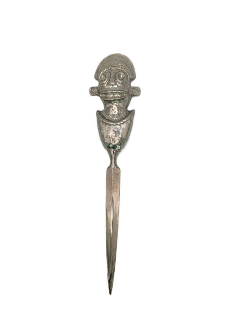 Handcrafted Pewter Taino Ritual Axe Letter Opener, pre-Columbian Art Desk Decor, collectible