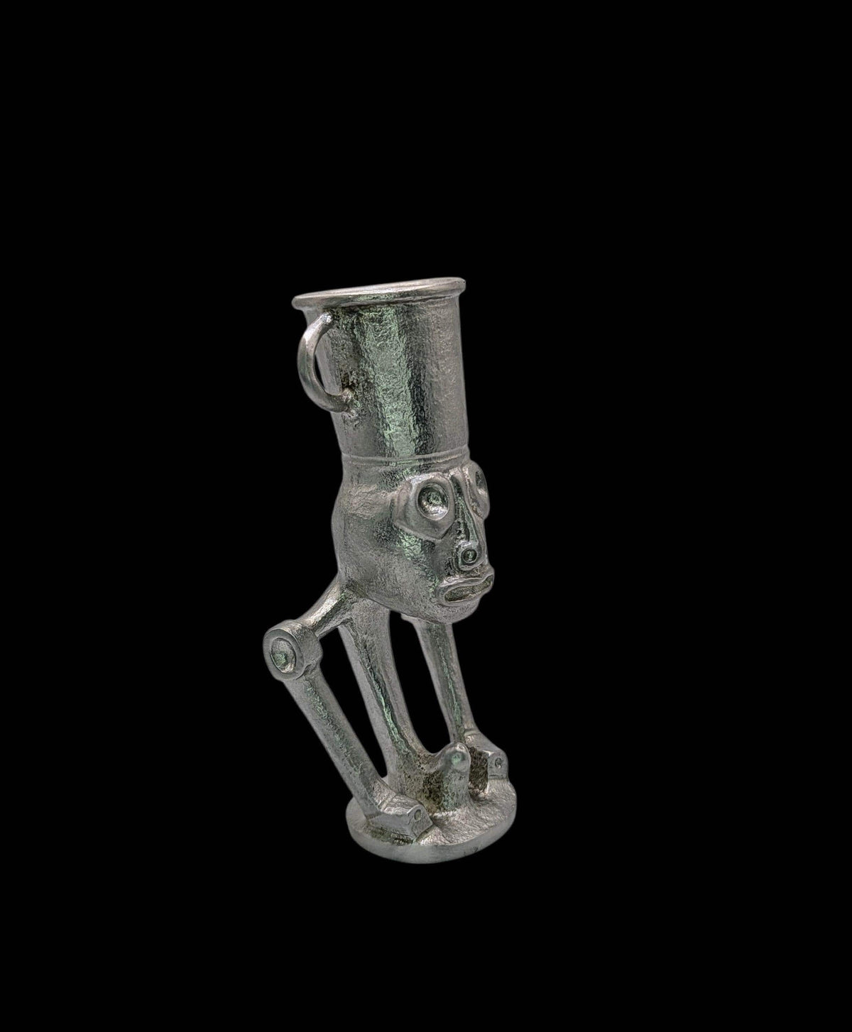 Handcrafted Taino Zemi Pewter Statue, Pen Holder, Desk Decor, Collectible