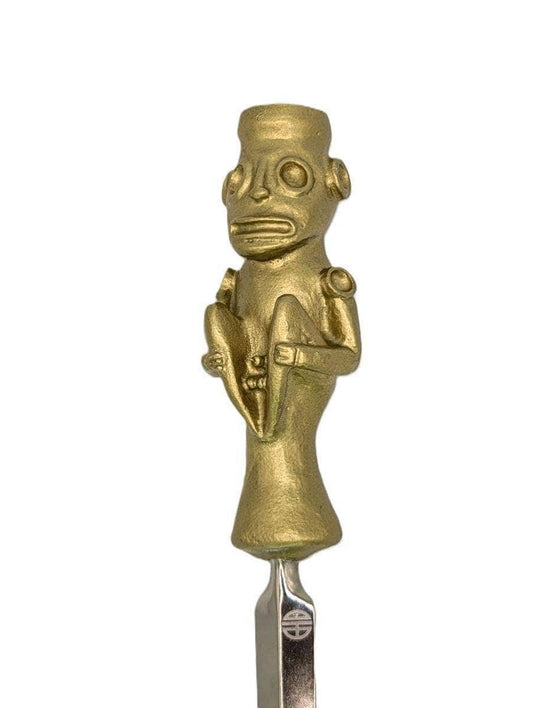 Handcrafted Pewter Taino Baibrama, Cassava God Letter Opener, Caribbean Cultural Desk Collectible
