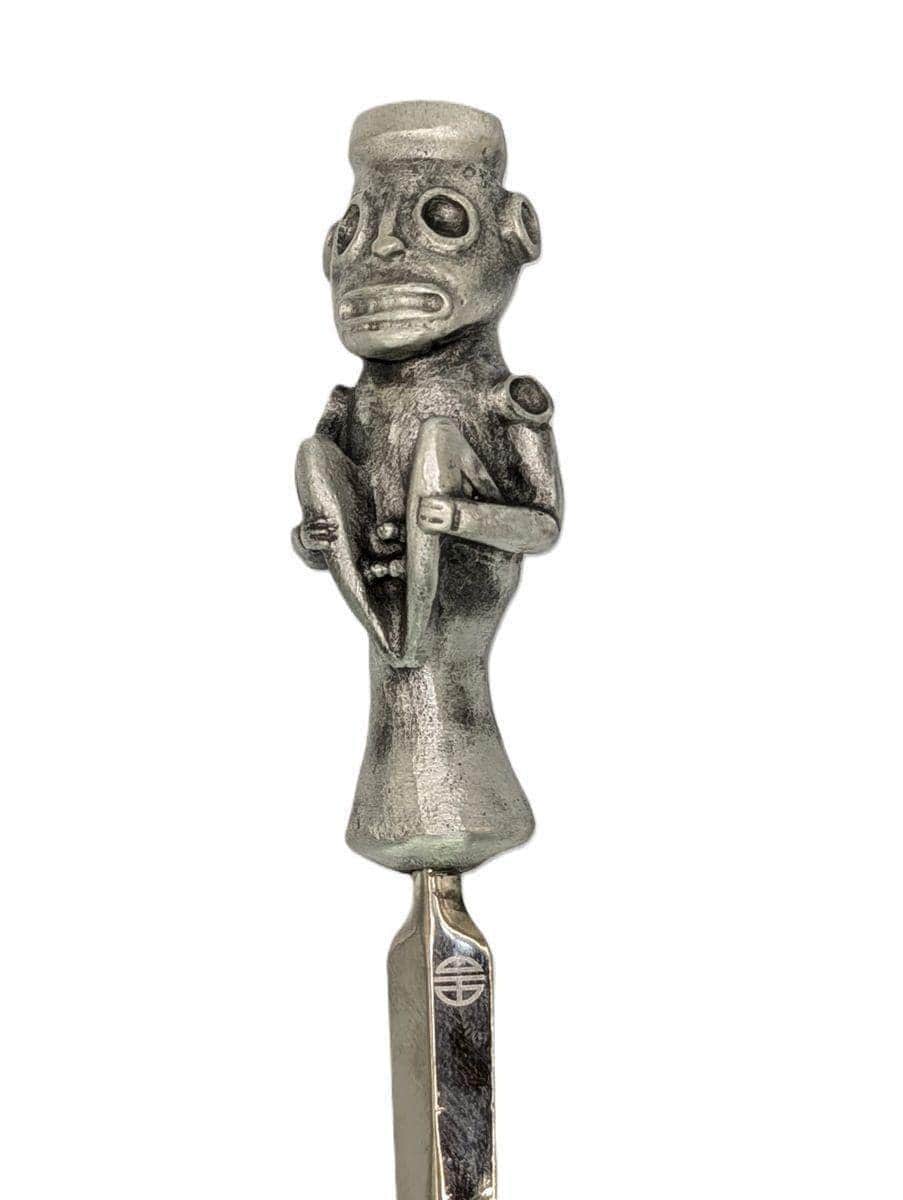 Handcrafted Pewter Taino Baibrama, Cassava God Letter Opener, Caribbean Cultural Desk Collectible