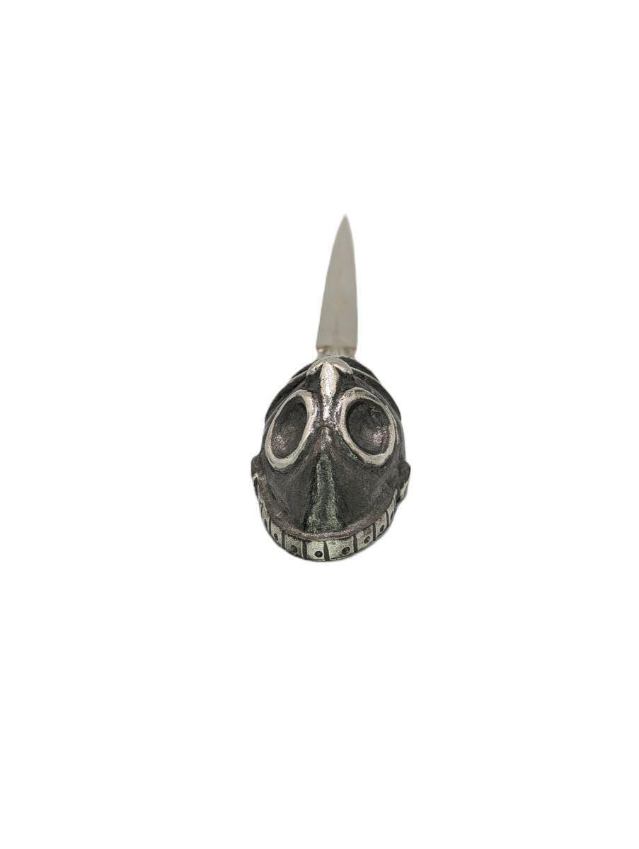 Handcrafted Pewter Taino Behique Shaman Mask Letter Opener, pre-Columbian Art Desk collectible