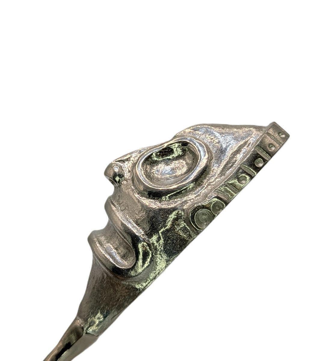 Handcrafted Pewter Taino Behique Shaman Mask Letter Opener, pre-Columbian Art Desk collectible