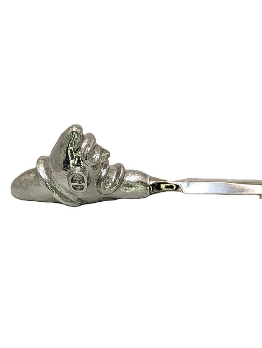Handcrafted Pewter Taino Trigonolito Three-Pointed Stone Letter Opener, Caribbean Cultural Desk Collectible