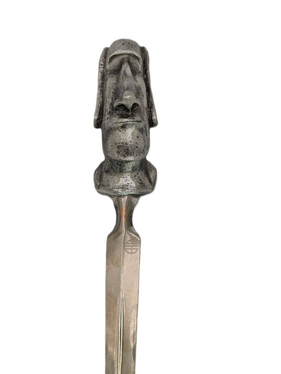 Handcrafted Pewter Moai Easter Island Head Letter Opener, Ancient Mystery Desk Decor Collectible