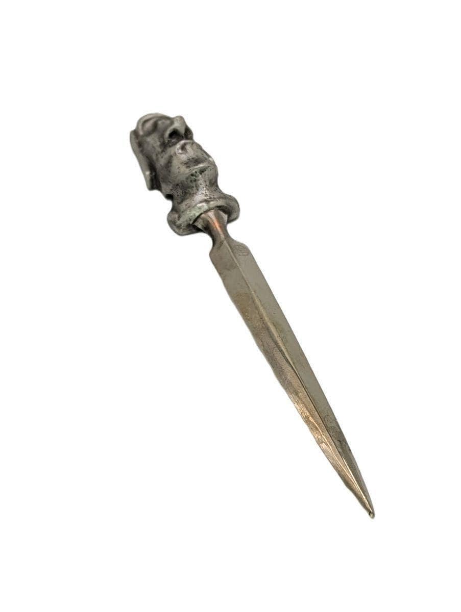 Handcrafted Pewter Moai Easter Island Head Letter Opener, Ancient Mystery Desk Decor Collectible