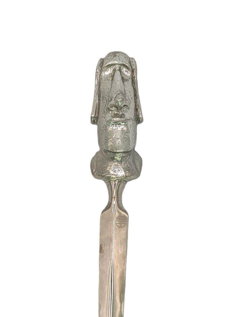 Handcrafted Pewter Moai Easter Island Head Letter Opener, Ancient Mystery Desk Decor Collectible