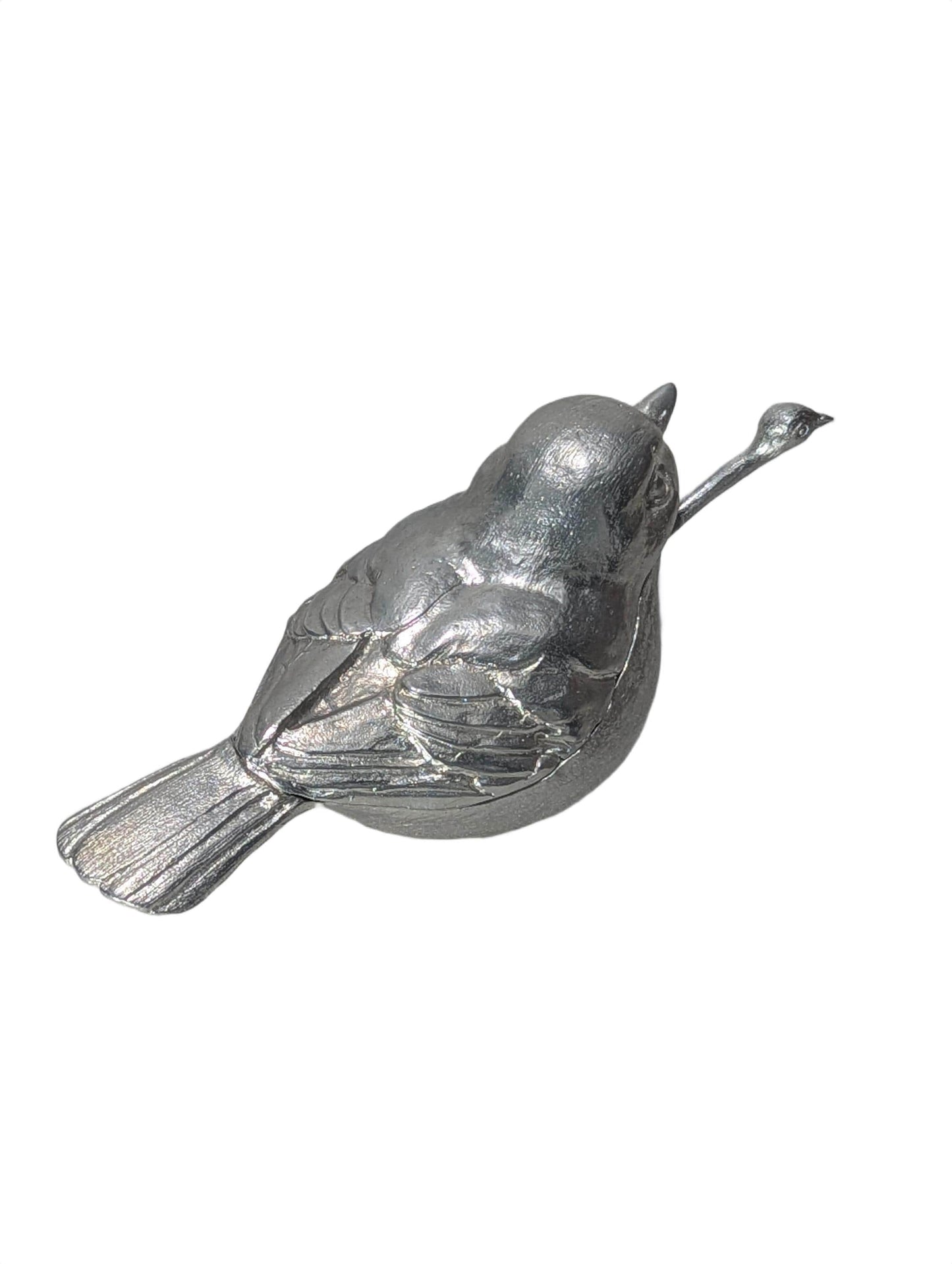 Pewter Sparrow Salt Cellar Set, Handcrafted Bird Salt and Spice Dish, Nature Kitchen Decor, Housewarming Gift