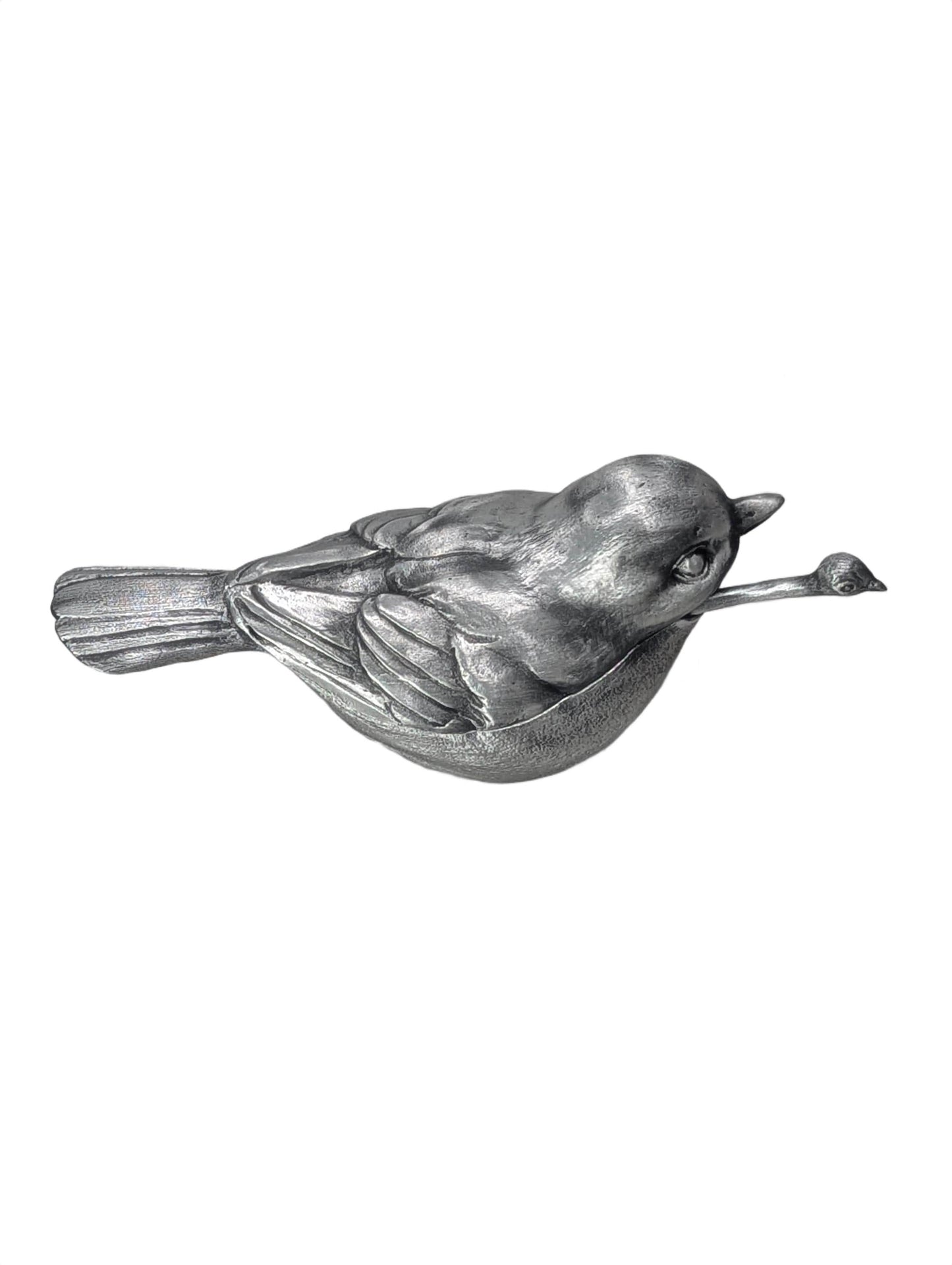 Pewter Sparrow Salt Cellar Set, Handcrafted Bird Salt and Spice Dish, Nature Kitchen Decor, Housewarming Gift