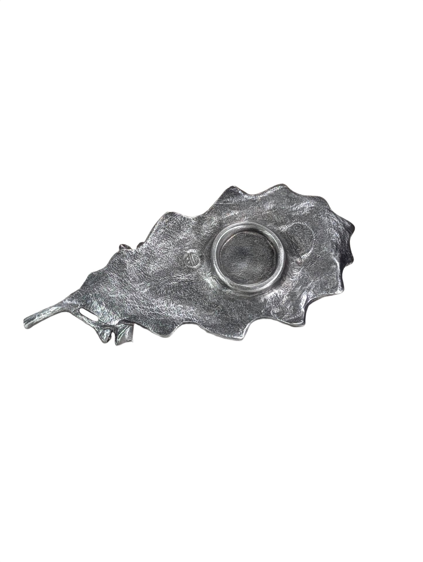 Handcrafted Pewter Oak Leaf Candle Holder, Botanical Acorn Taper Candlestick, Nature Inspired Autumn Table Decor