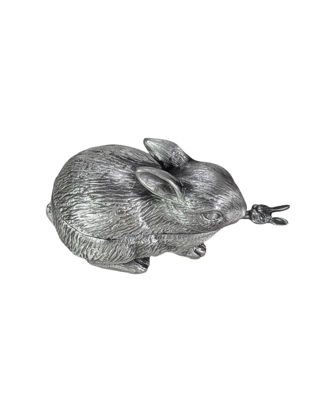 Handcrafted Bunny Salt Cellar with Spoon, Rabbit Salt Box, Lead-Free Metal Tableware Decor, Unique Culinary Gift
