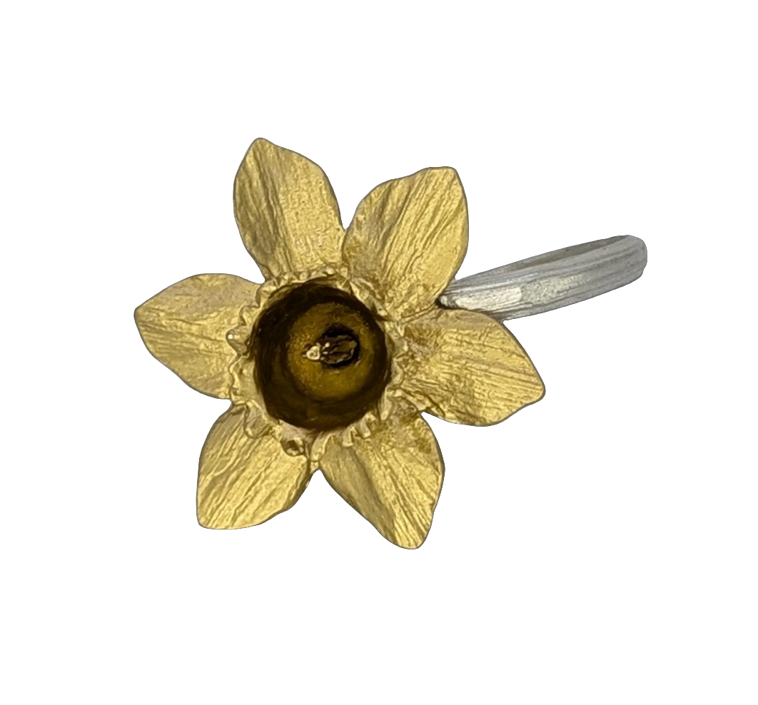Daffodil Pewter Napkin Ring Set of 4 Inspired by Nature