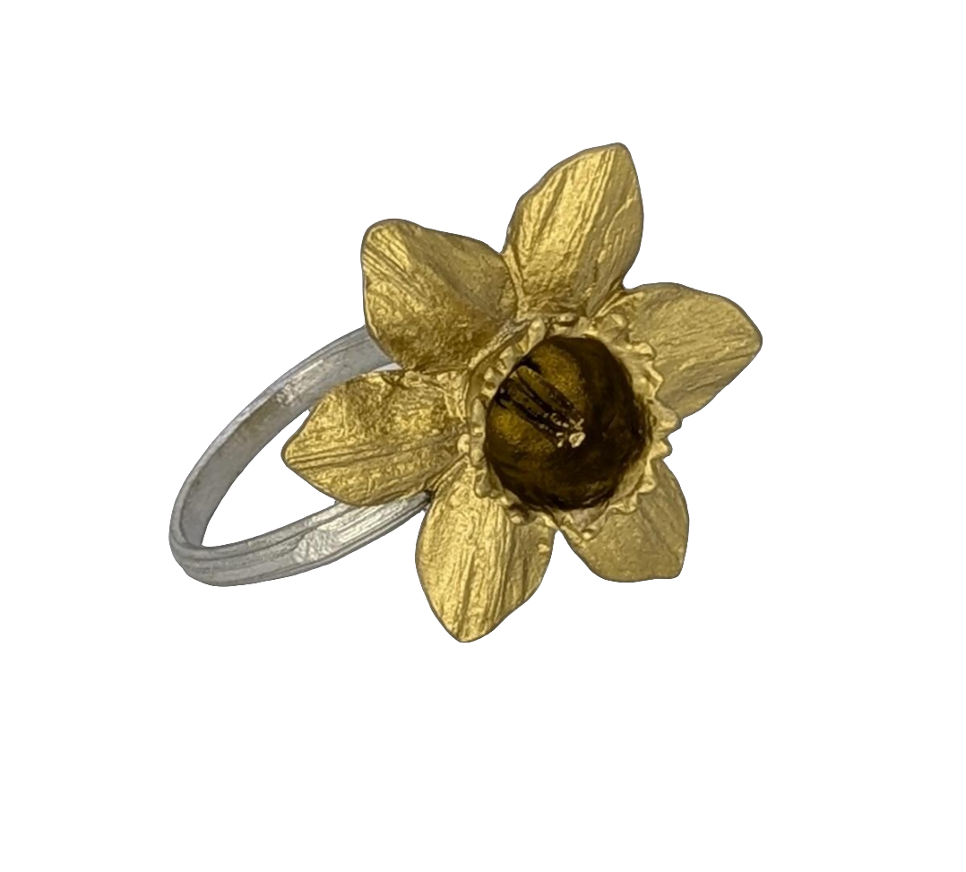 Daffodil Pewter Napkin Ring Set of 4 Inspired by Nature