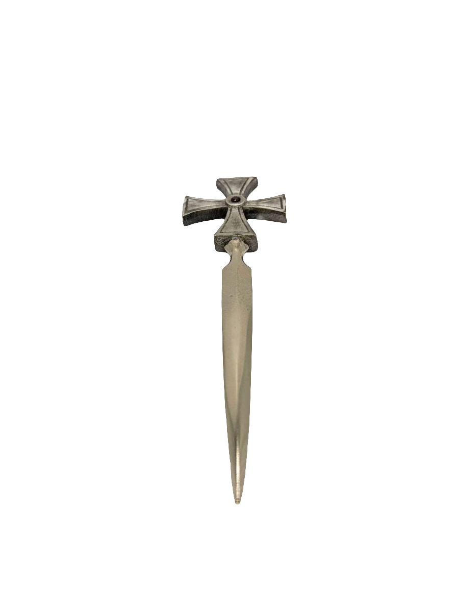 Templar Cross Decorative Pewter Letter Opener Collectible