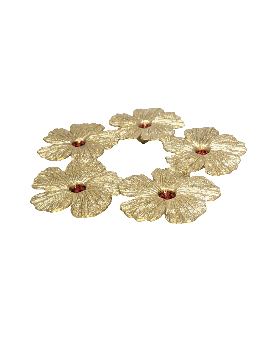 Hibiscus Flower Pewter Trivet Home Decor Inspired by Nature