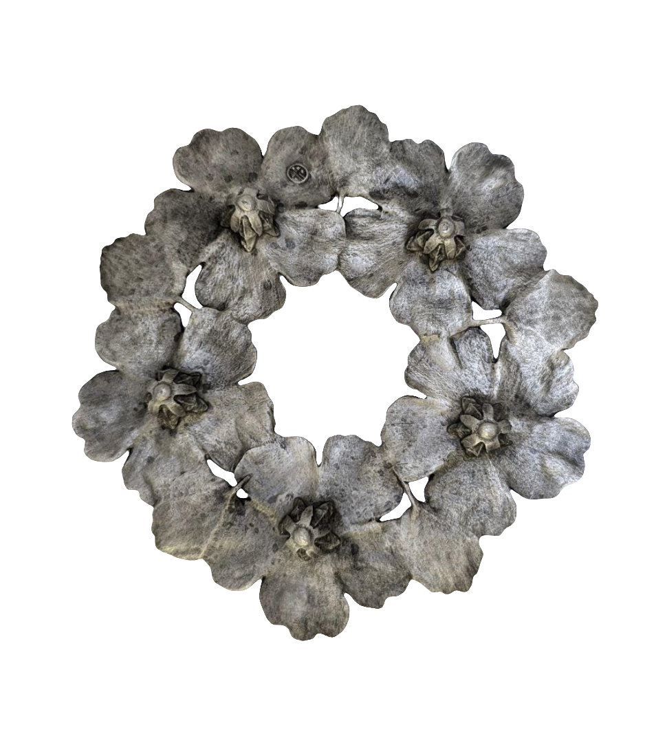 Hibiscus Flowers with Leaves Pewter Trivet Inspired by Nature