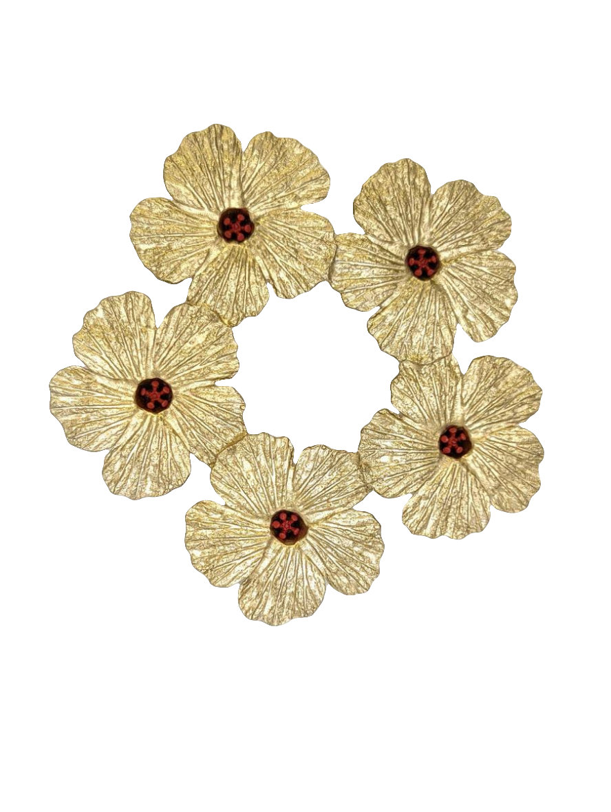 Hibiscus Flower Pewter Trivet Home Decor Inspired by Nature