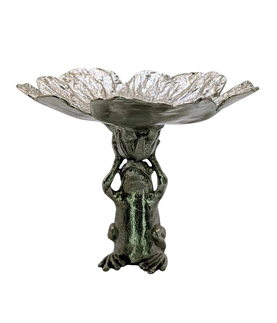 Charming Frog Hibiscus Snack Dish Decor Collectible