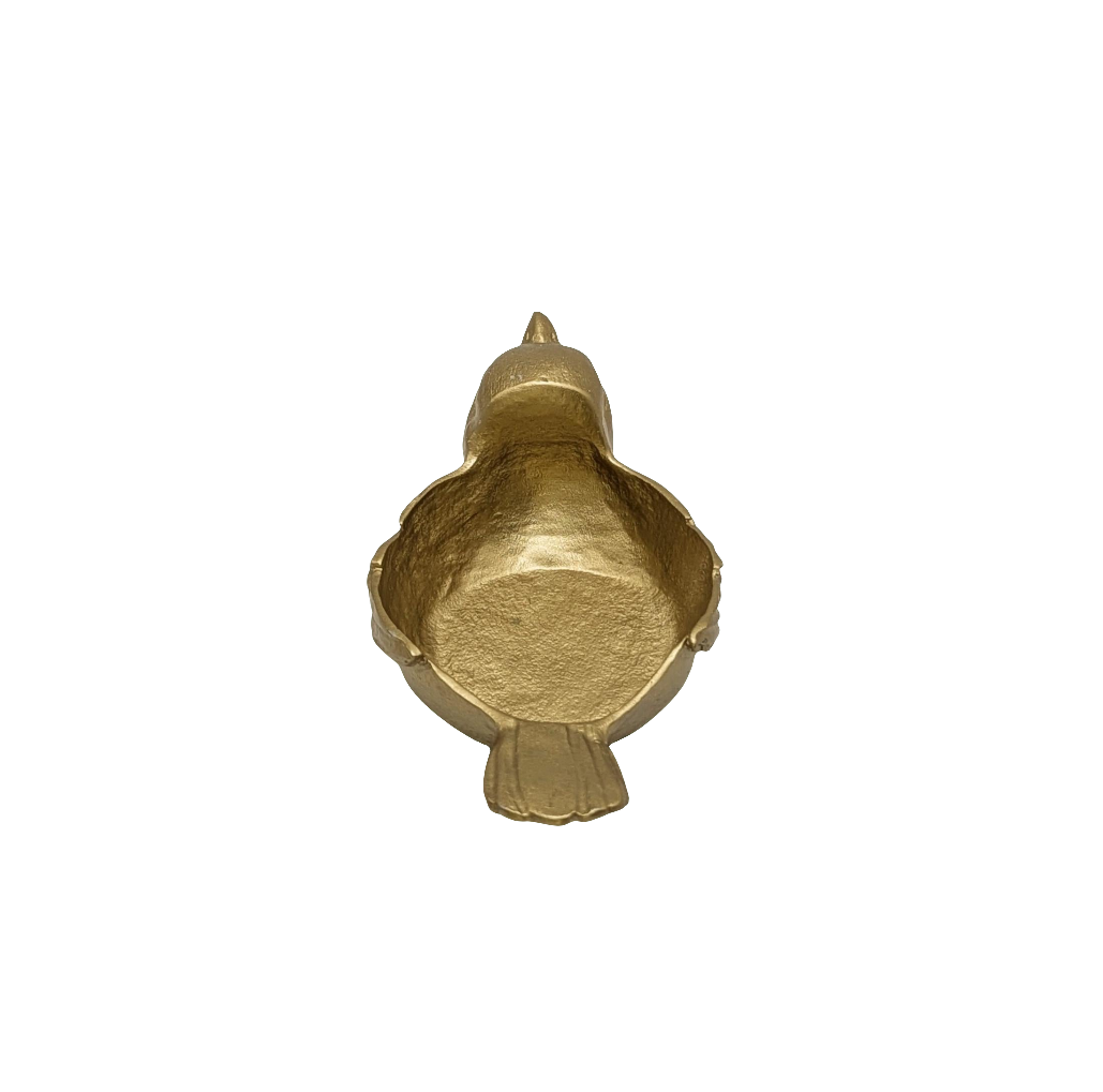 Charming Pewter Sparrow Tea Light Candle Holder Decor