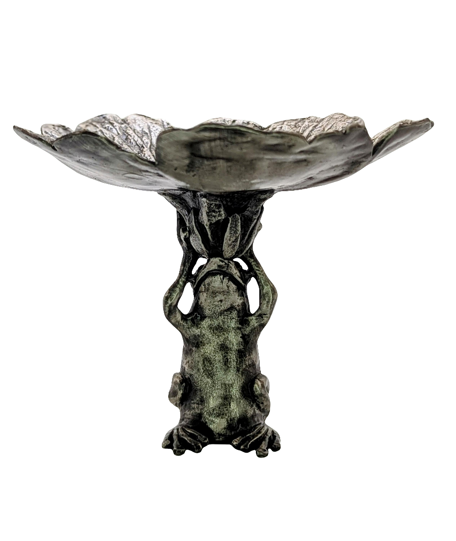 Charming Frog Hibiscus Snack Dish Decor Collectible