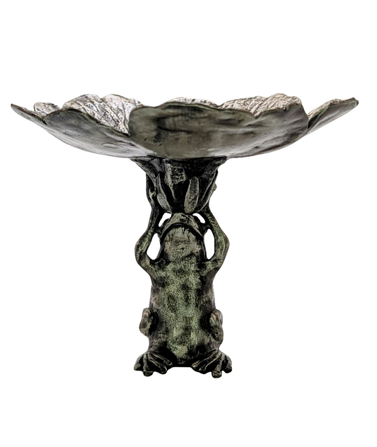 Charming Frog Hibiscus Snack Dish Decor Collectible