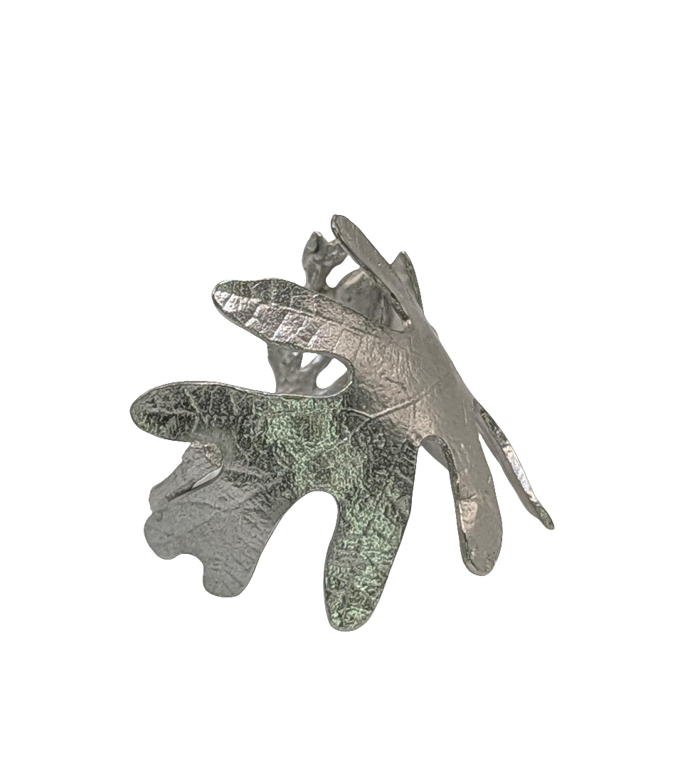 Oak Leaves Pewter Adjustable Napkin Ring Set of 4 Inspired by Nature