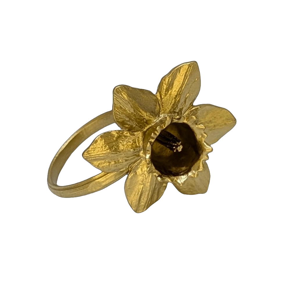 Daffodil Pewter Napkin Ring Set of 4 Inspired by Nature