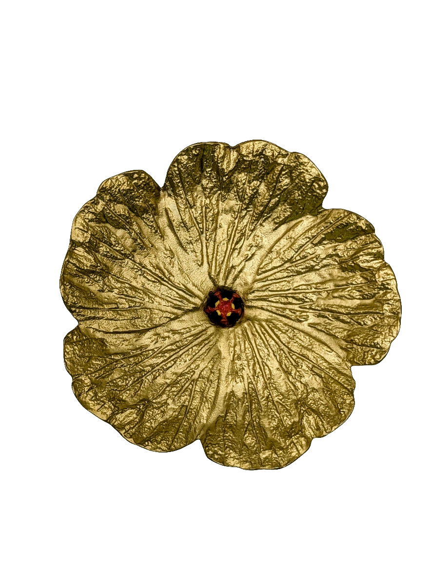 Charming Frog Hibiscus Snack Dish Decor Collectible