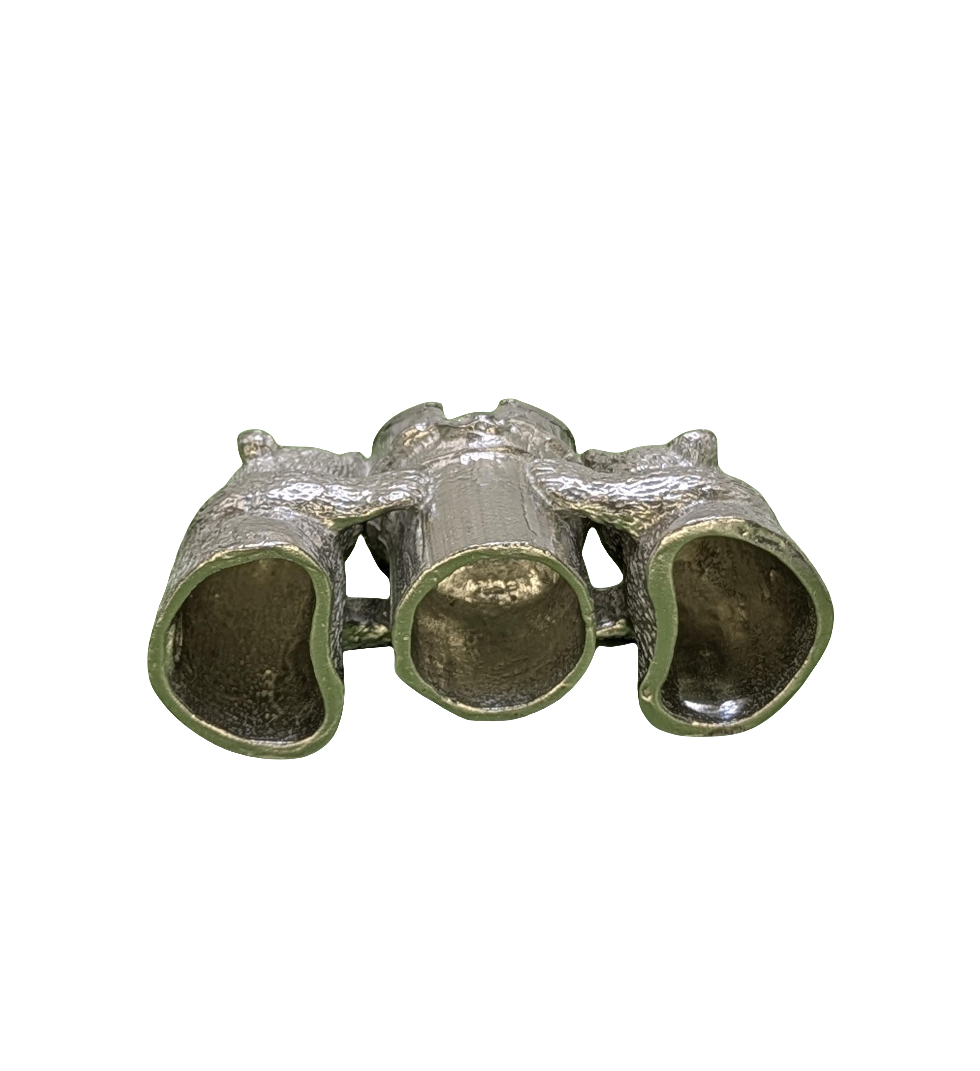 Minimalist Bamboo Pandas Pewter Taper Candle Holder Decor Collectible