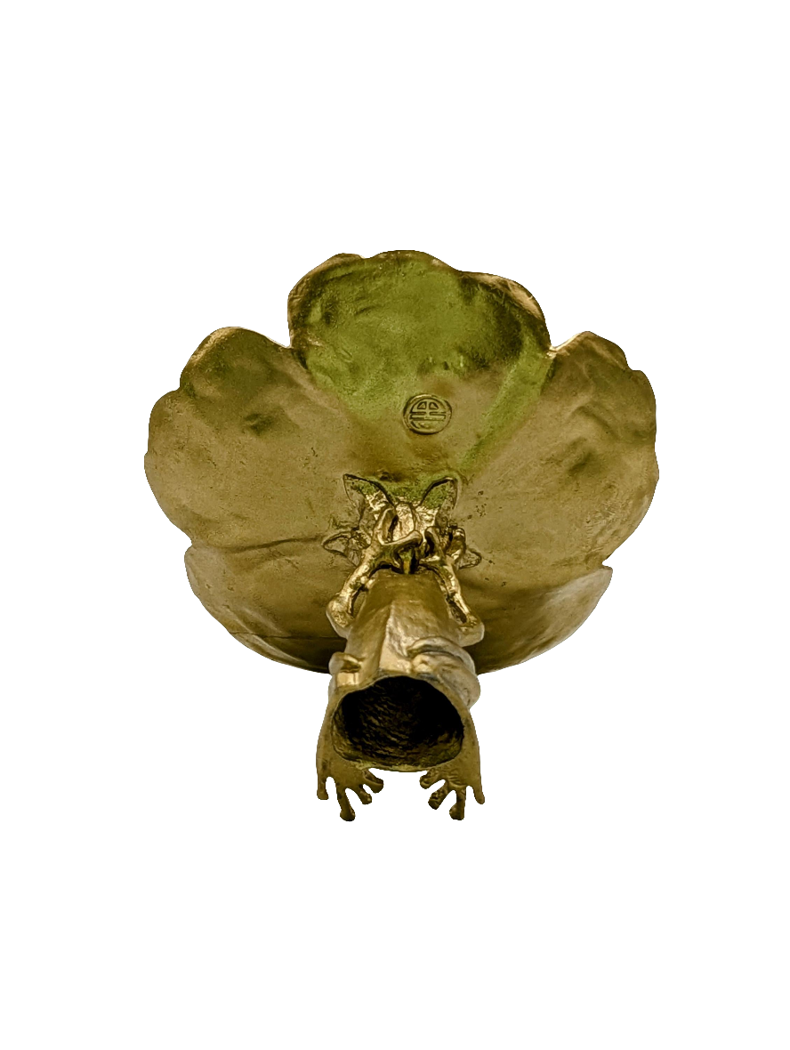 Charming Frog Hibiscus Snack Dish Decor Collectible