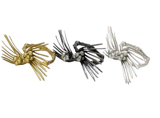 Umbrella Pine Pewter Adjustable Napkin Ring Set of 4 Inspired by nature