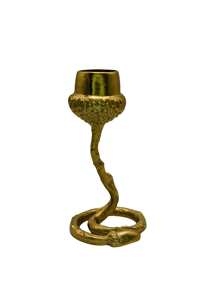 Pewter Acorn Twig Taper Candle Holder Home Decor Inspired by Nature
