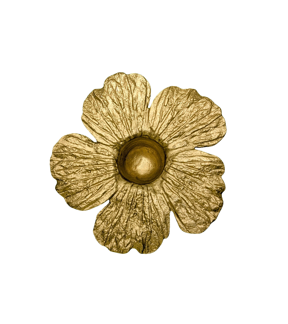 Hibiscus Pewter Taper Candle Holder Home Decor Inspired by Nature