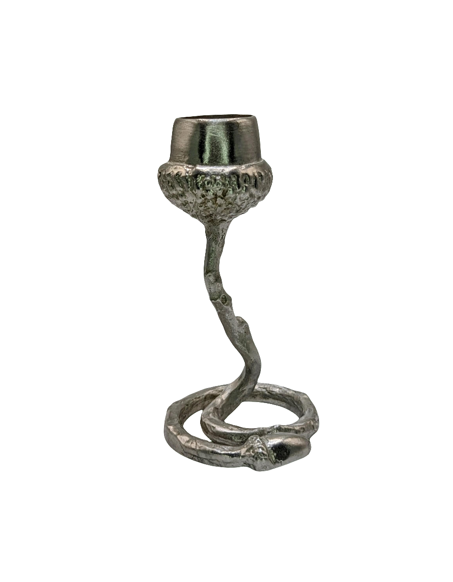 Pewter Acorn Twig Taper Candle Holder Home Decor Inspired by Nature