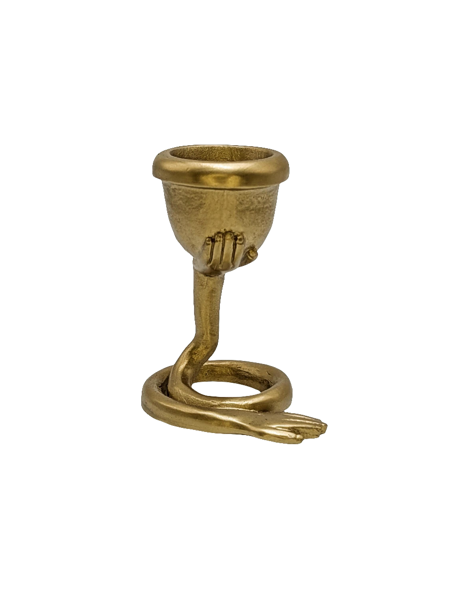 Left Hands Abstract Minimalist Pewter Candle Holder Modern Decor