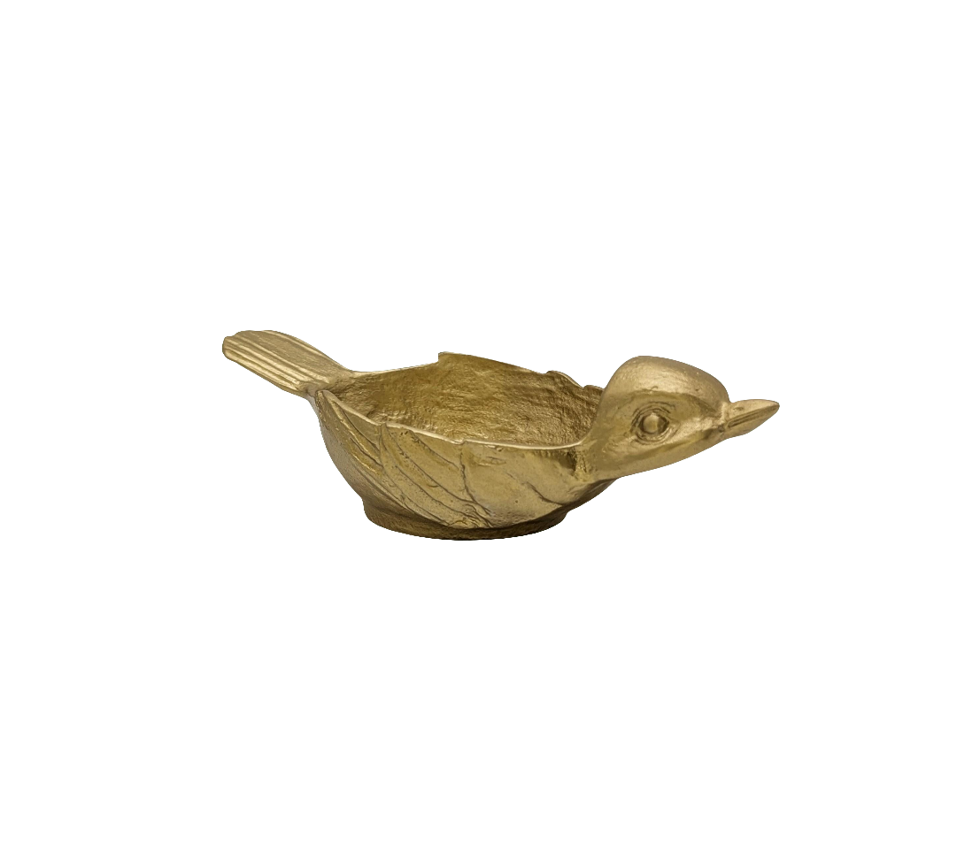 Charming Pewter Sparrow Tea Light Candle Holder Decor