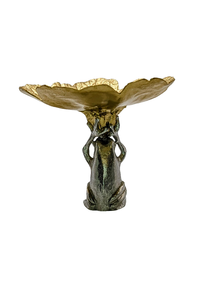 Charming Frog Hibiscus Snack Dish Decor Collectible