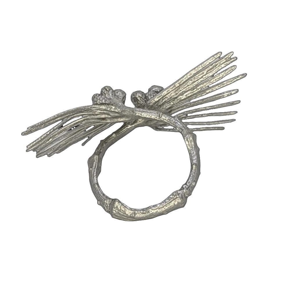 Umbrella Pine Pewter Adjustable Napkin Ring Set of 4 Inspired by nature