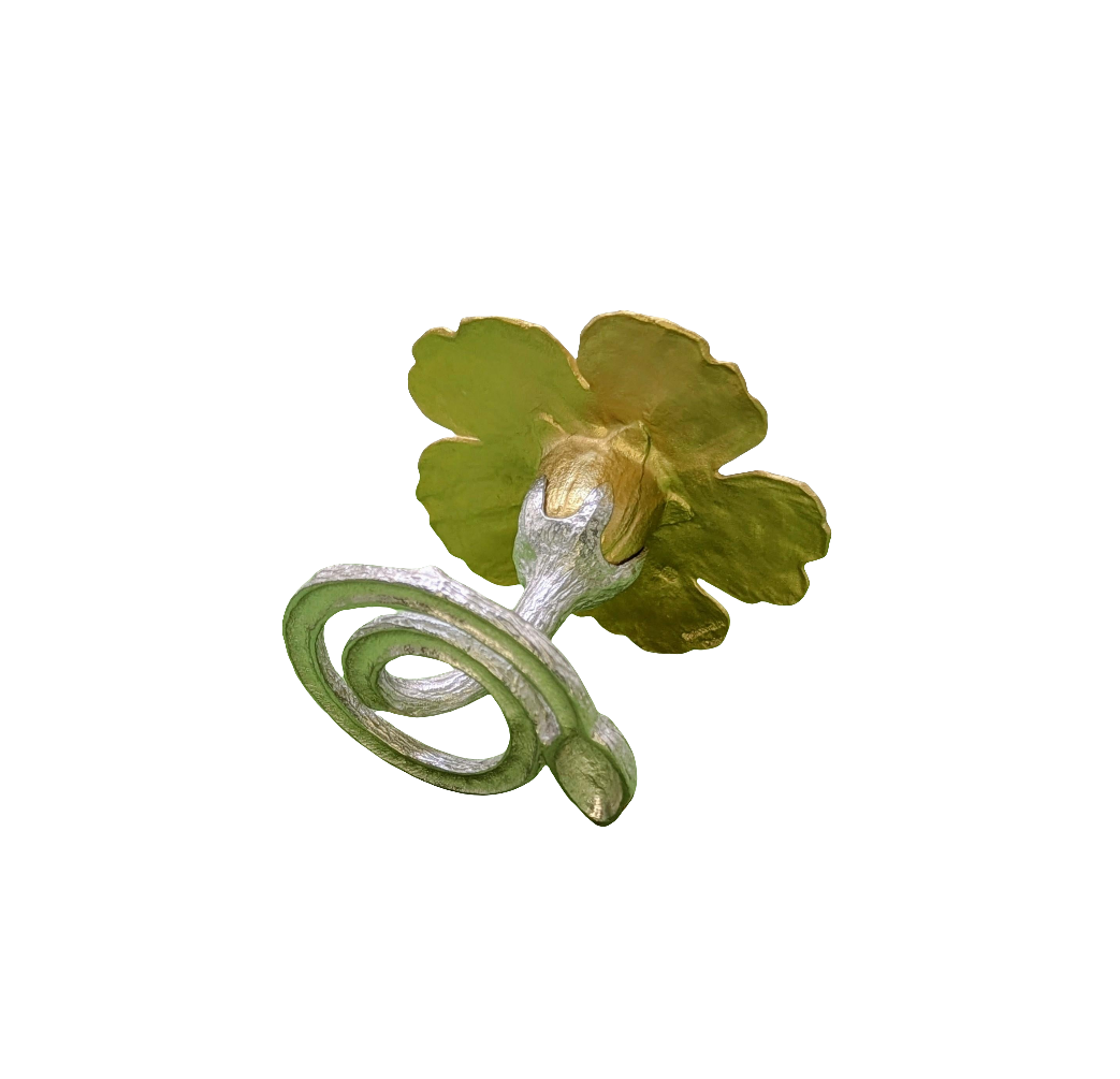 Hibiscus Pewter Taper Candle Holder Home Decor Inspired by Nature